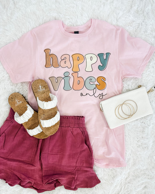 Happy Vibes Only Graphic Tshirt