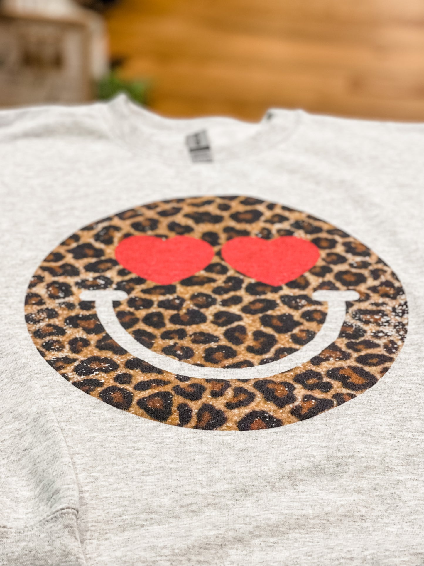 Leopard Happy Face Pullover